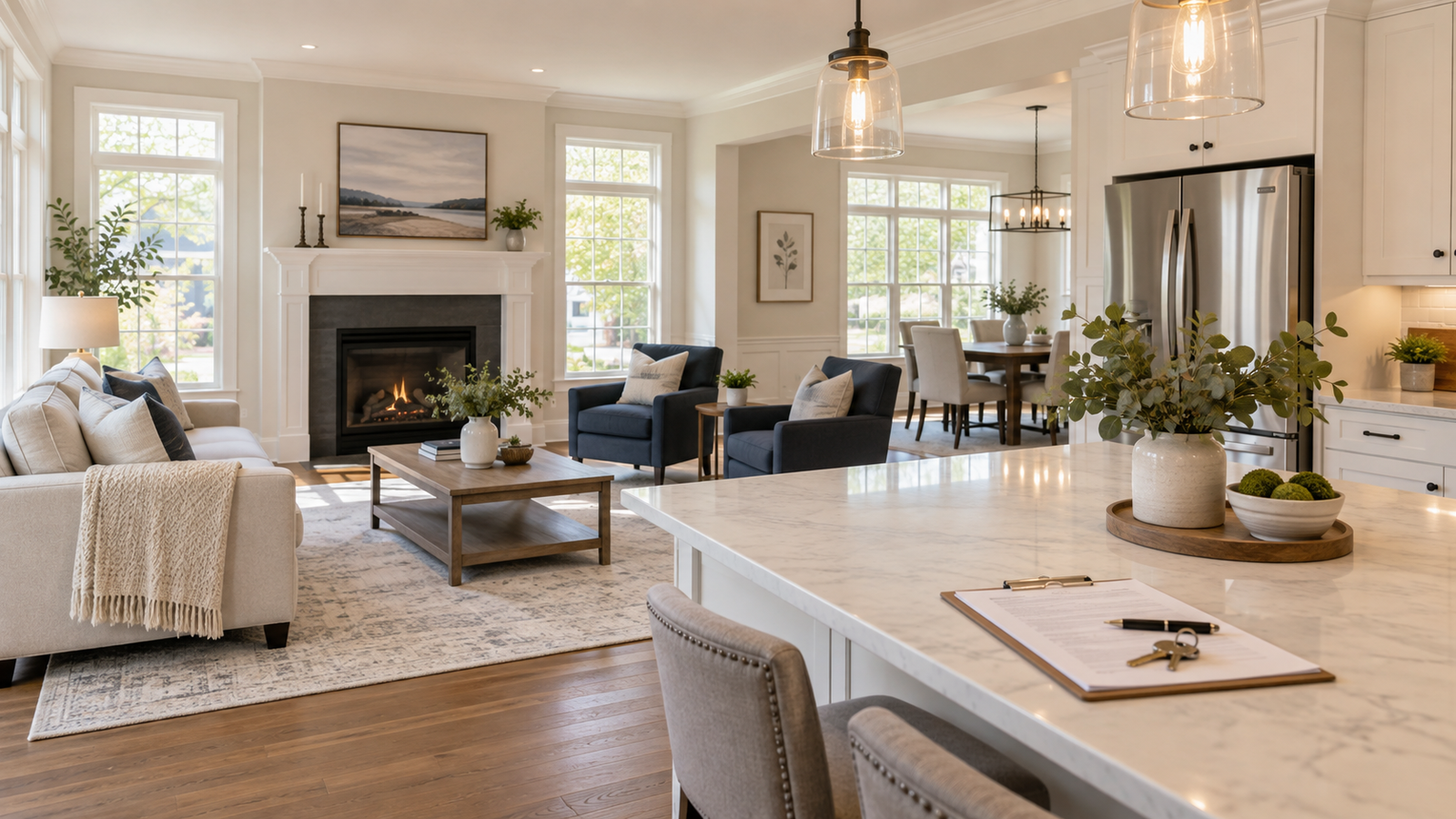 Clean, staged Baltimore County home prepared for real estate listing photos